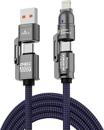 240W 4-in-1 Super Fast Charging Cable – Multi-Device