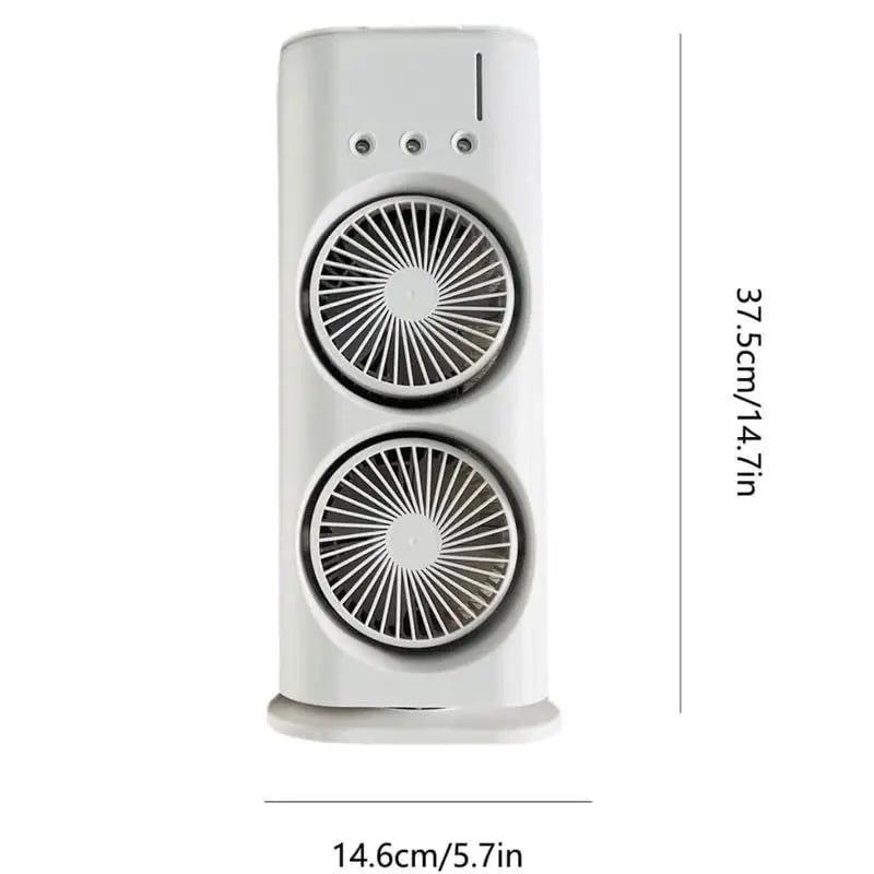 Portable Misting Spray Fan – Dual-Head Cooling Fan