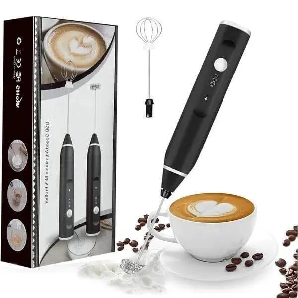 USB Rechargeable 2 in 1 coffee beater black